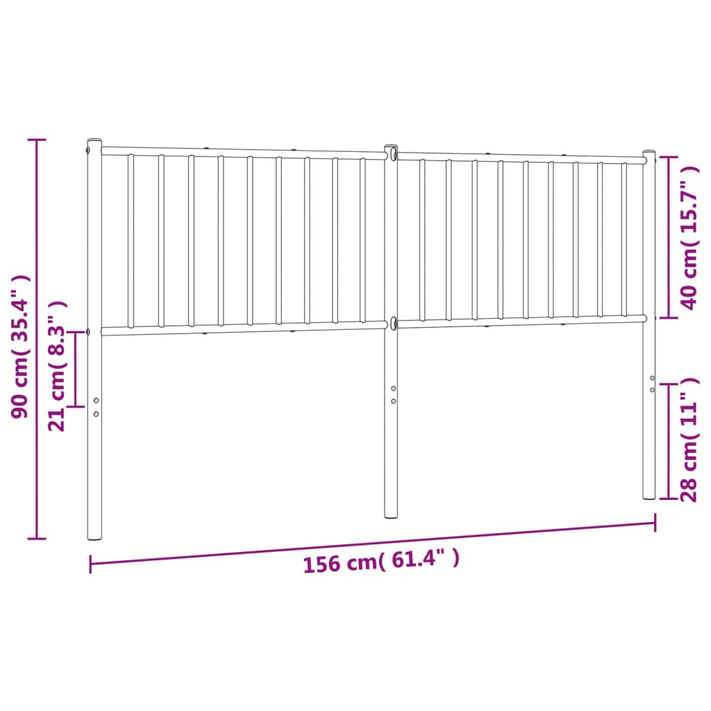 Tête de lit 107 cm en métal