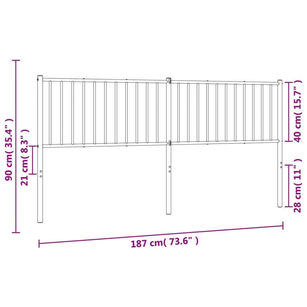 Tête de lit 107 cm en métal