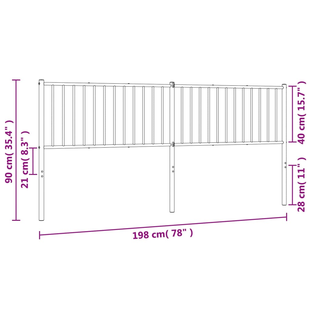 Tête de lit 107 cm en métal