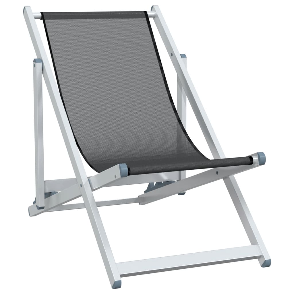 Chaises de plage pliantes 2 pcs aluminium et textilène