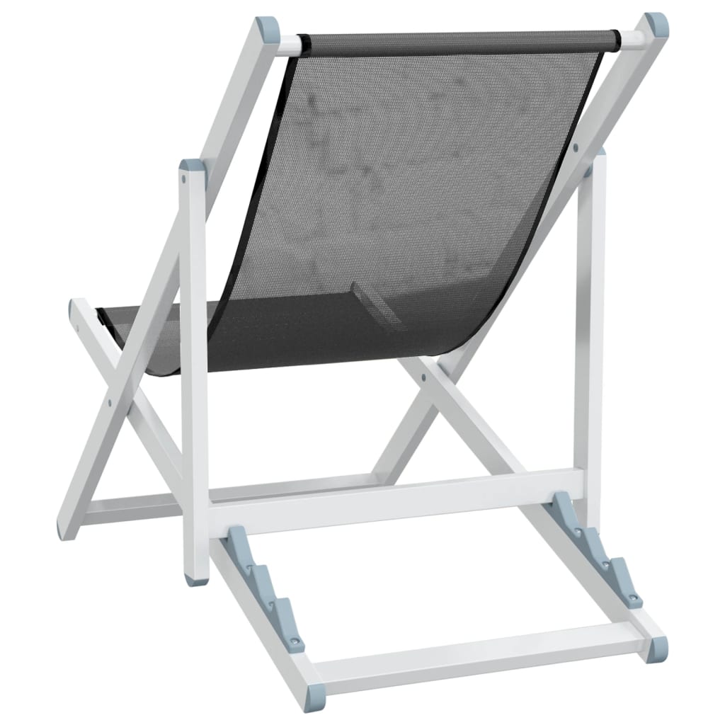 Chaises de plage pliantes 2 pcs aluminium et textilène