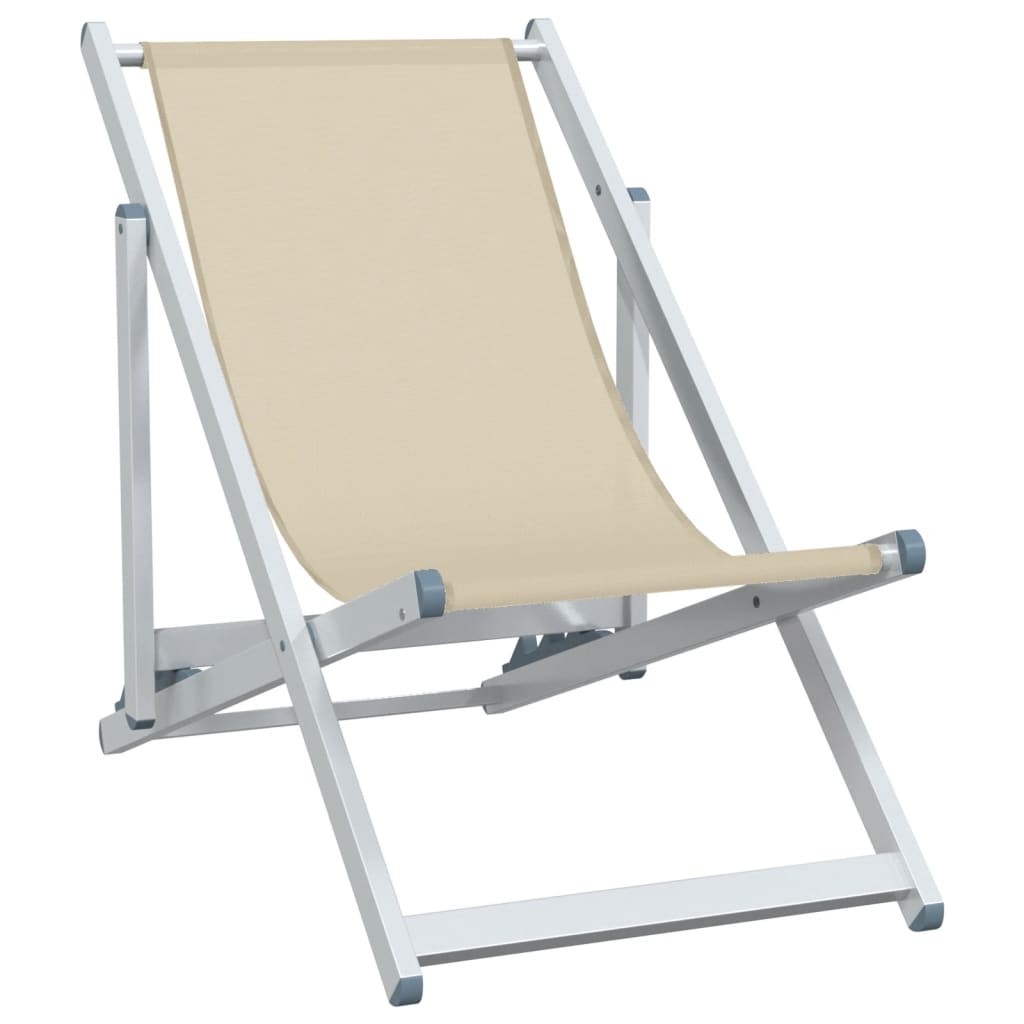 Chaises de plage pliantes 2 pcs aluminium et textilène