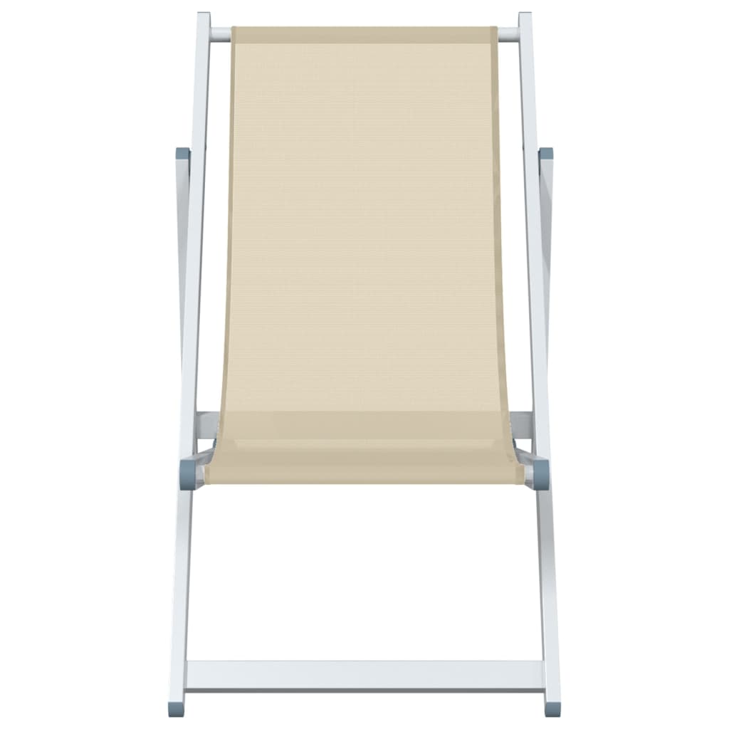 Chaises de plage pliantes 2 pcs aluminium et textilène