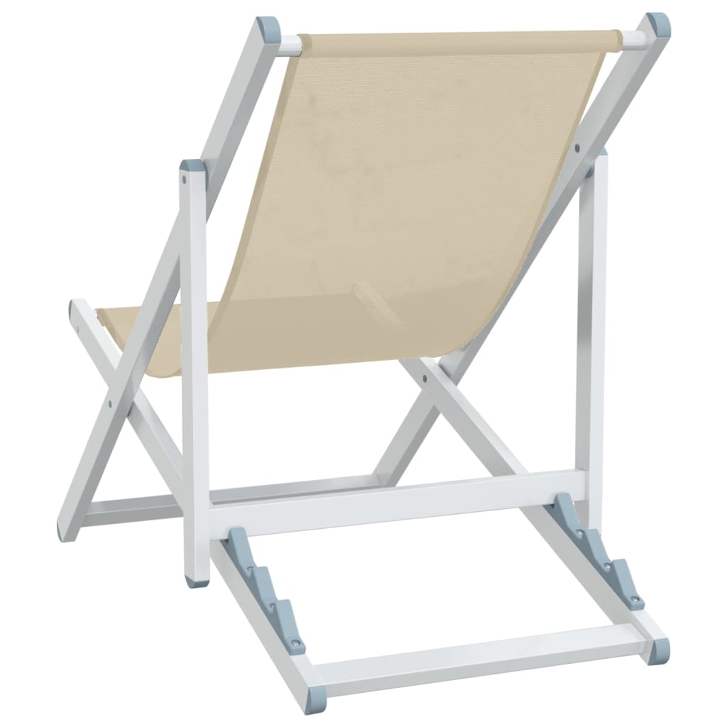 Chaises de plage pliantes 2 pcs aluminium et textilène