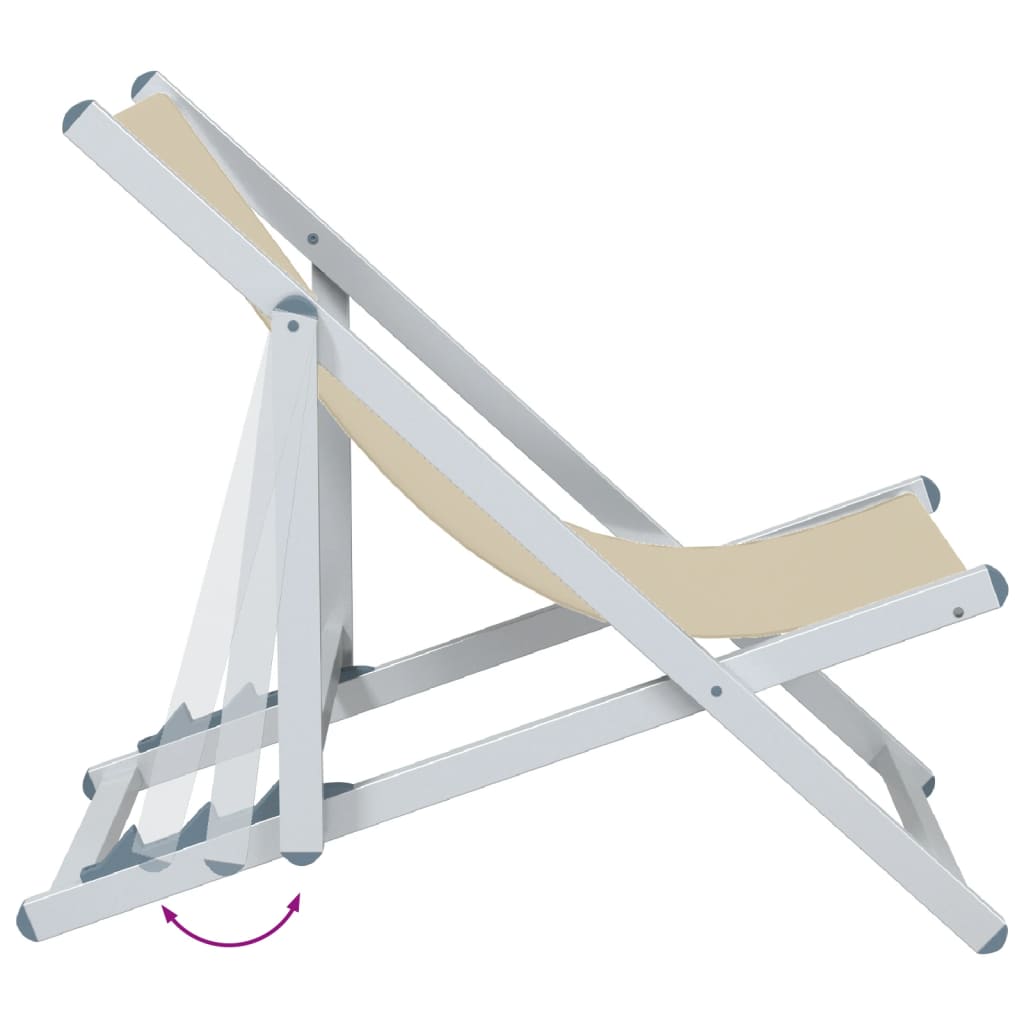 Chaises de plage pliantes 2 pcs aluminium et textilène