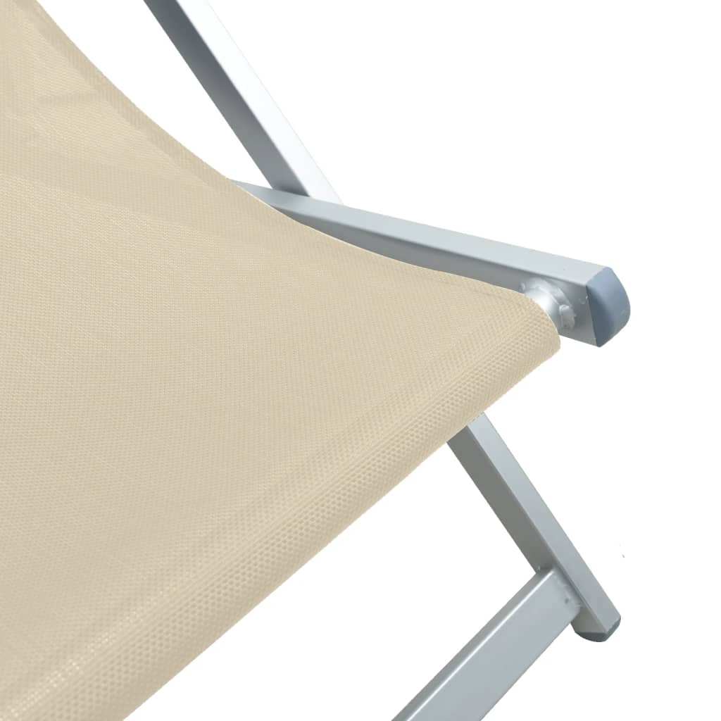 Chaises de plage pliantes 2 pcs aluminium et textilène