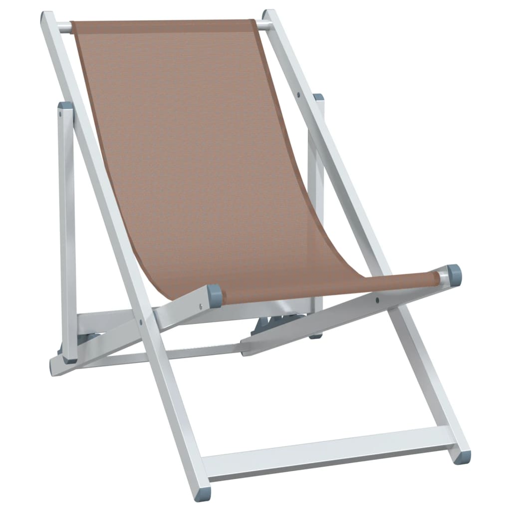 Chaises de plage pliantes 2 pcs aluminium et textilène