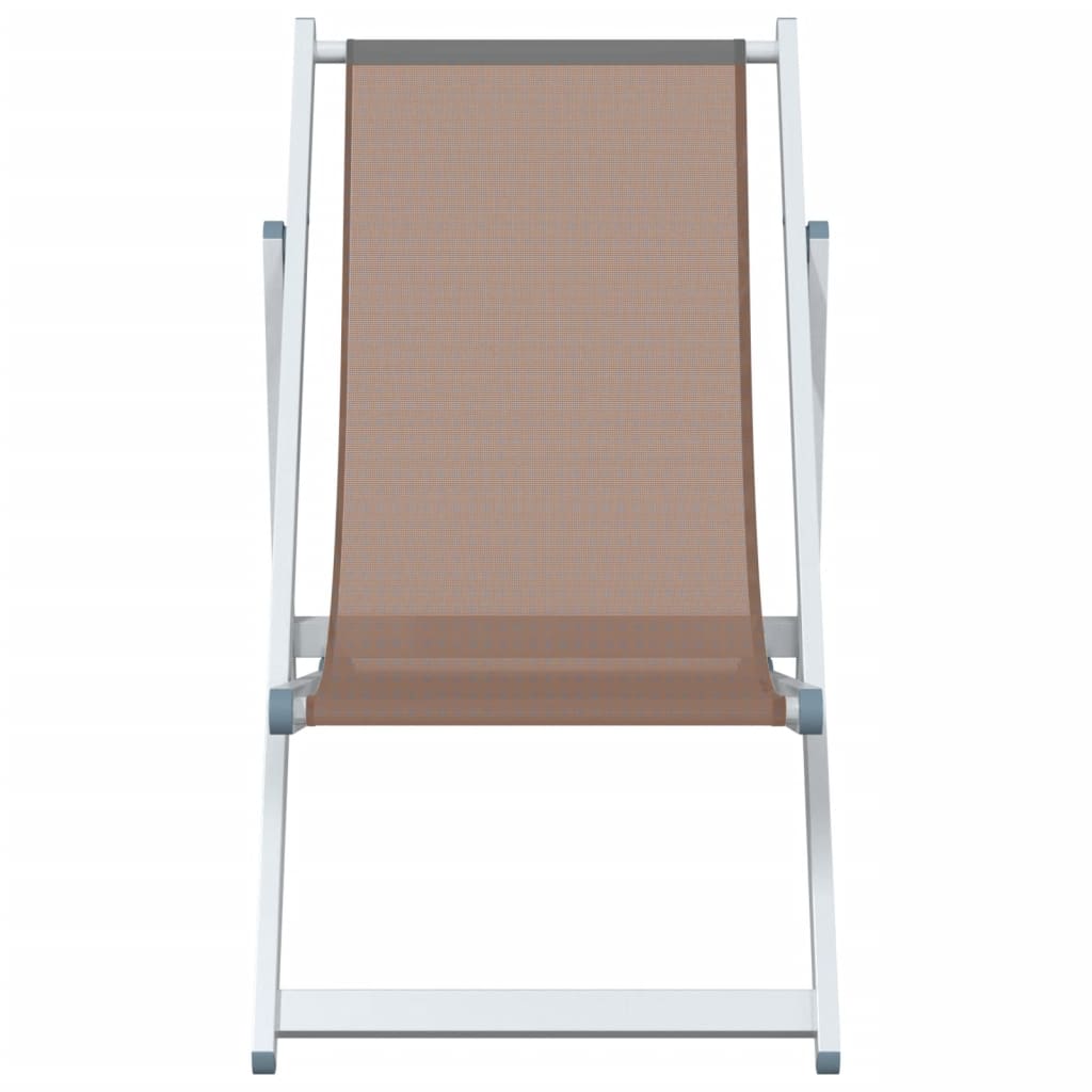 Chaises de plage pliantes 2 pcs aluminium et textilène