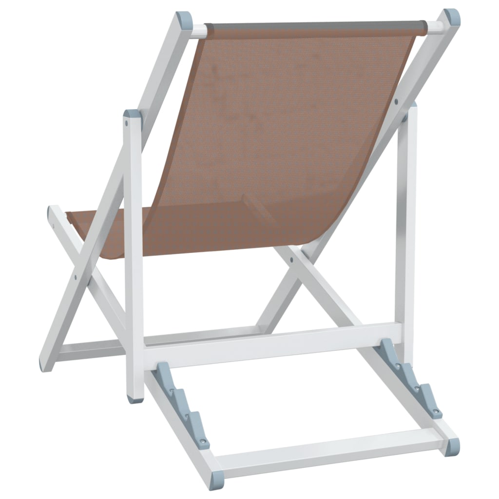 Strandstoelen inklapbaar 2 st aluminium en textileen