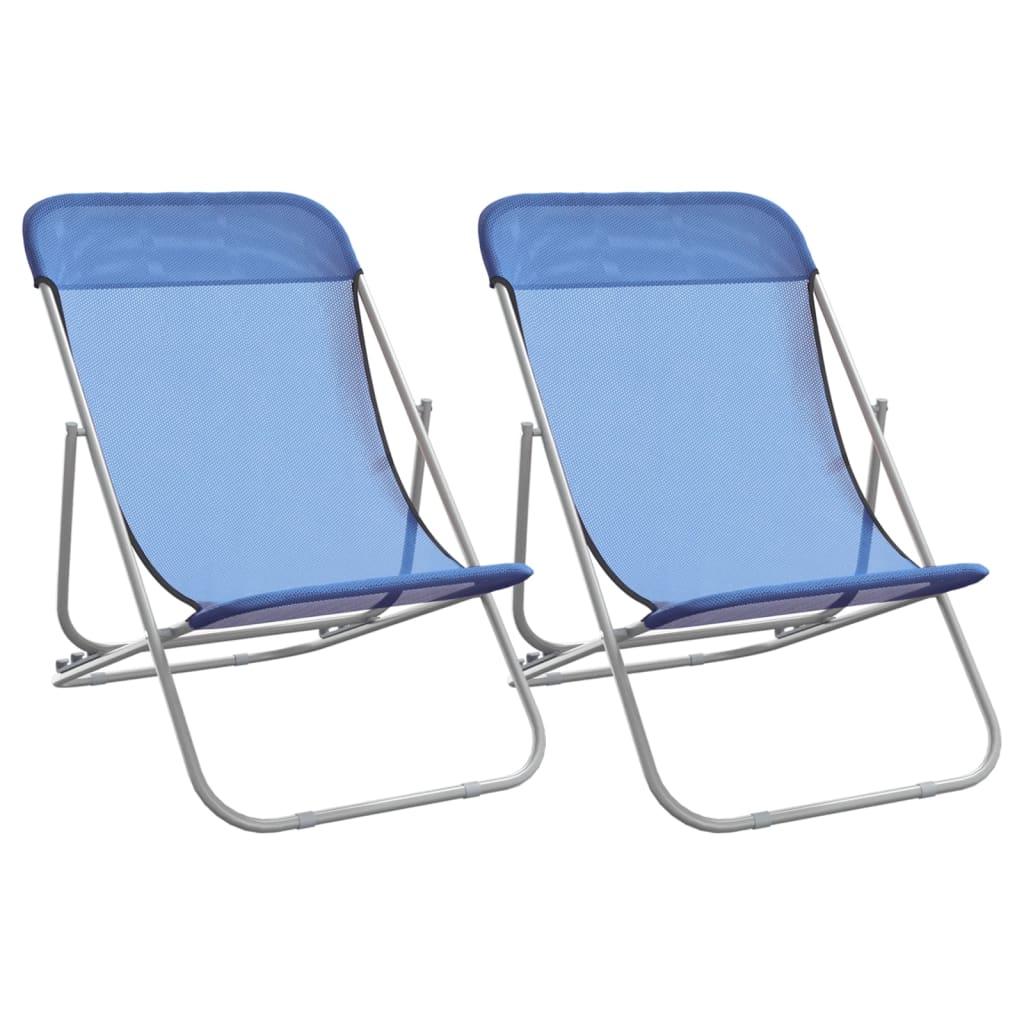 Chaises de plage 2 pcs textilène et acier thermolaqué