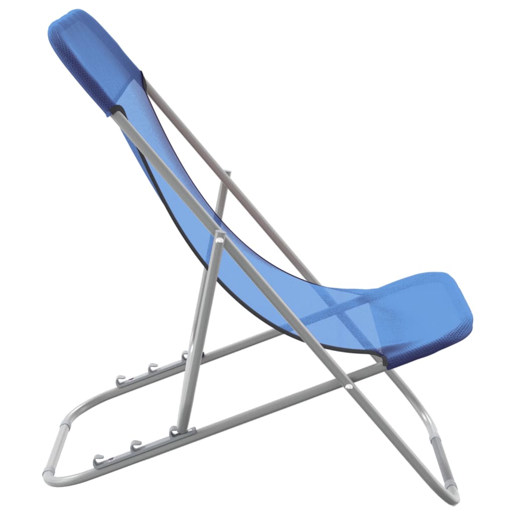 Chaises de plage 2 pcs textilène et acier thermolaqué