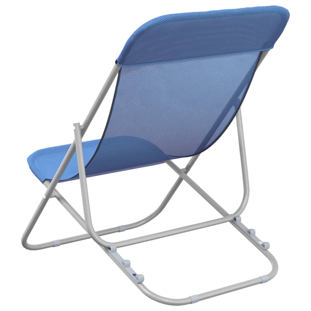 Chaises de plage 2 pcs textilène et acier thermolaqué