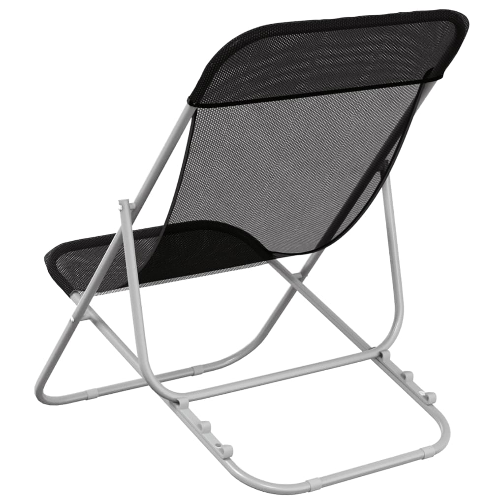 Chaises de plage 2 pcs textilène et acier thermolaqué