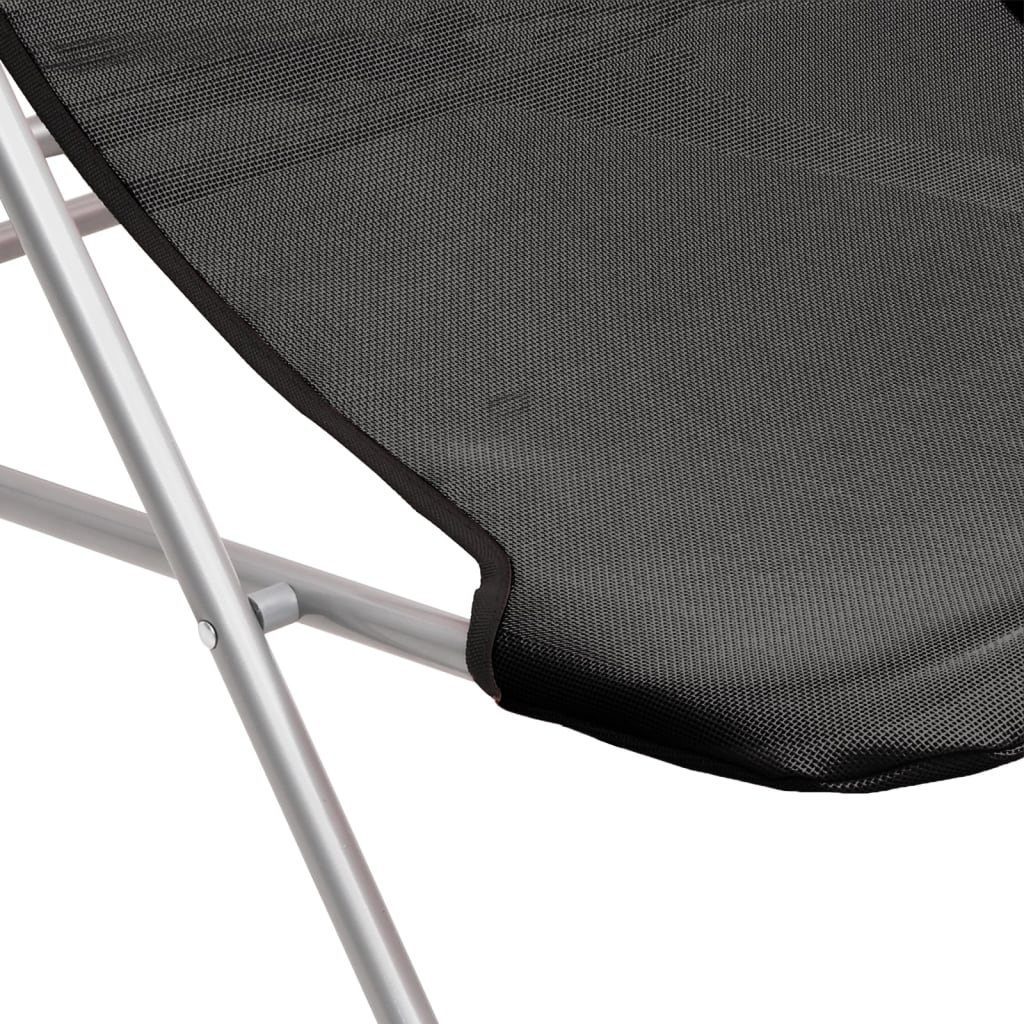 Chaises de plage 2 pcs textilène et acier thermolaqué