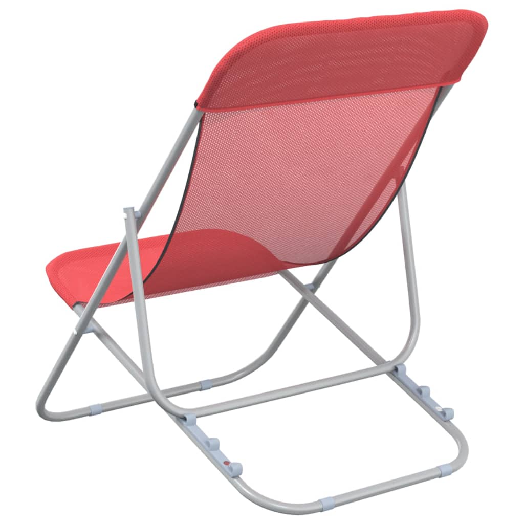 Chaises de plage 2 pcs textilène et acier thermolaqué