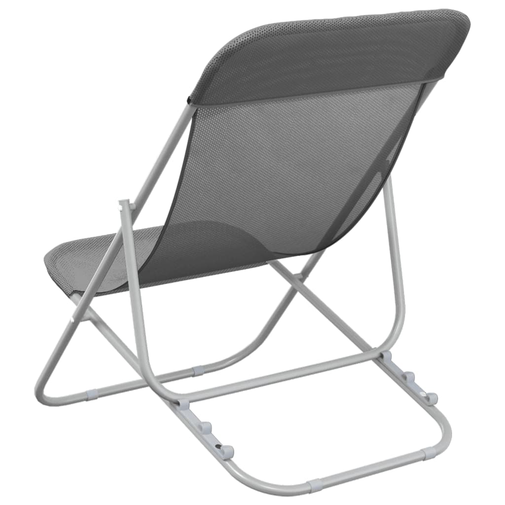 Chaises de plage 2 pcs textilène et acier thermolaqué