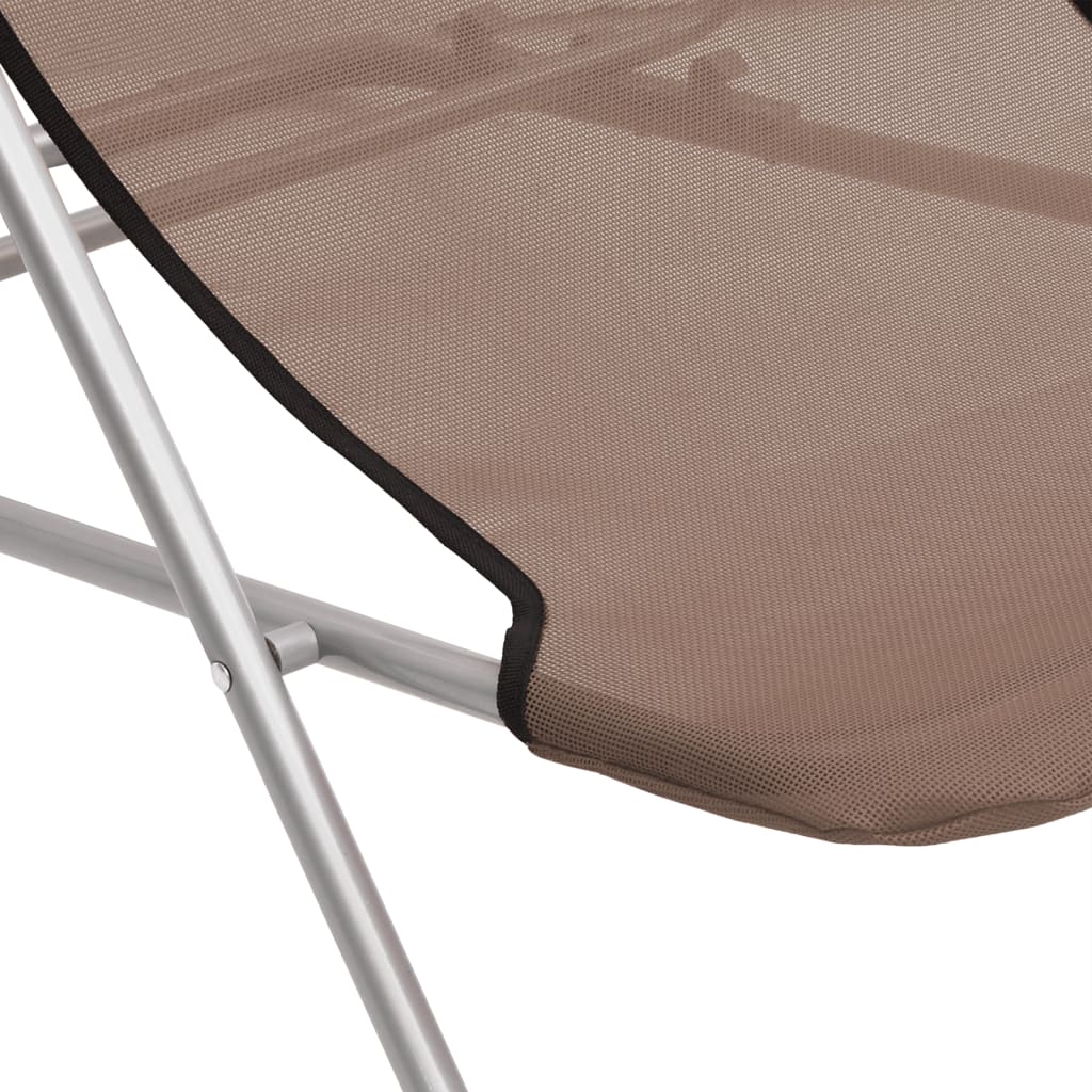 Chaises de plage 2 pcs textilène et acier thermolaqué