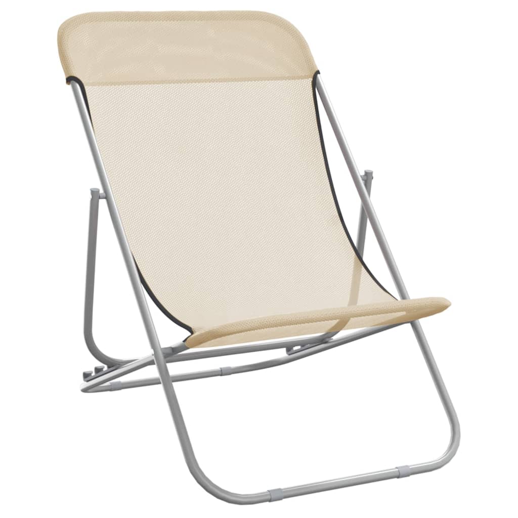 Chaises de plage 2 pcs textilène et acier thermolaqué