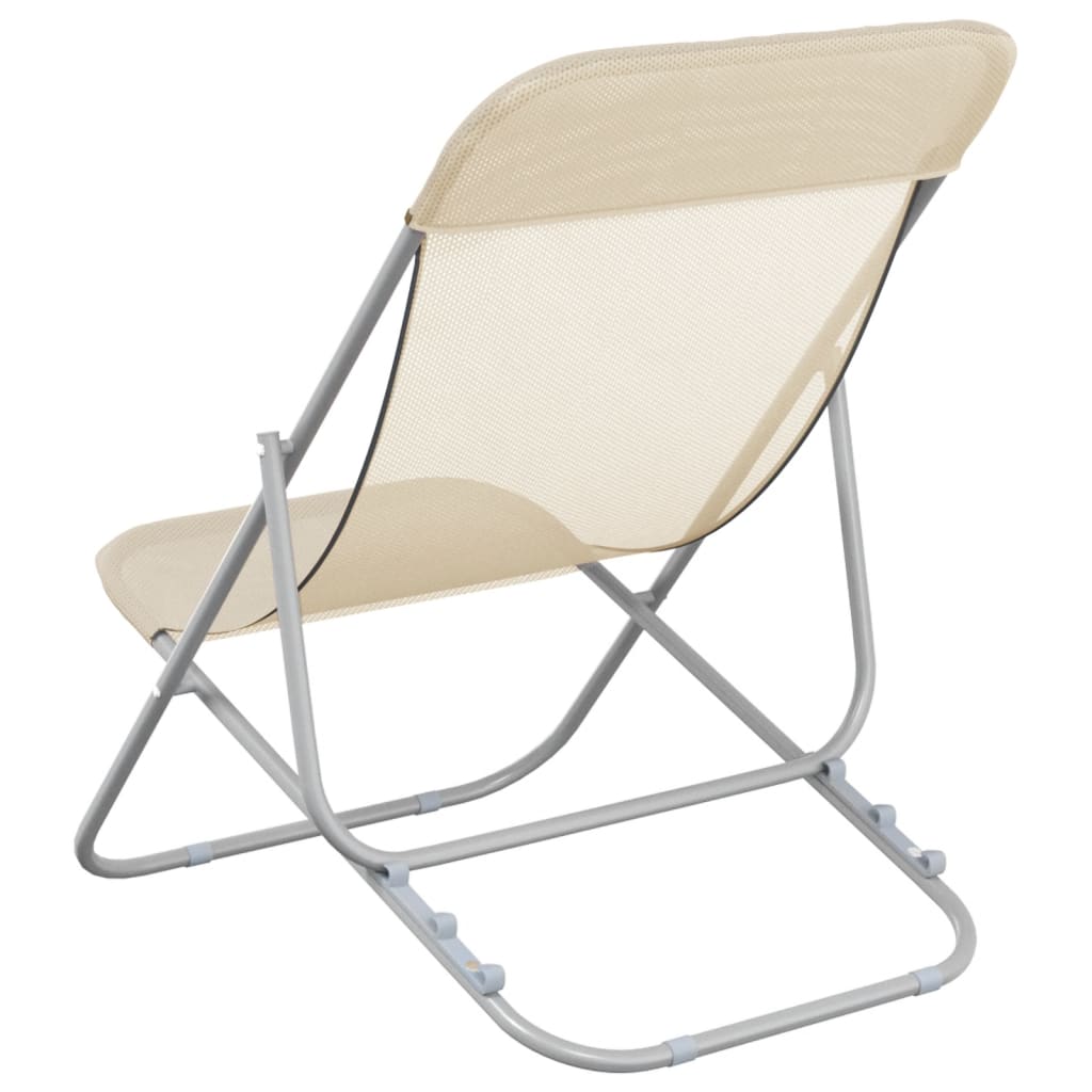 Chaises de plage 2 pcs textilène et acier thermolaqué