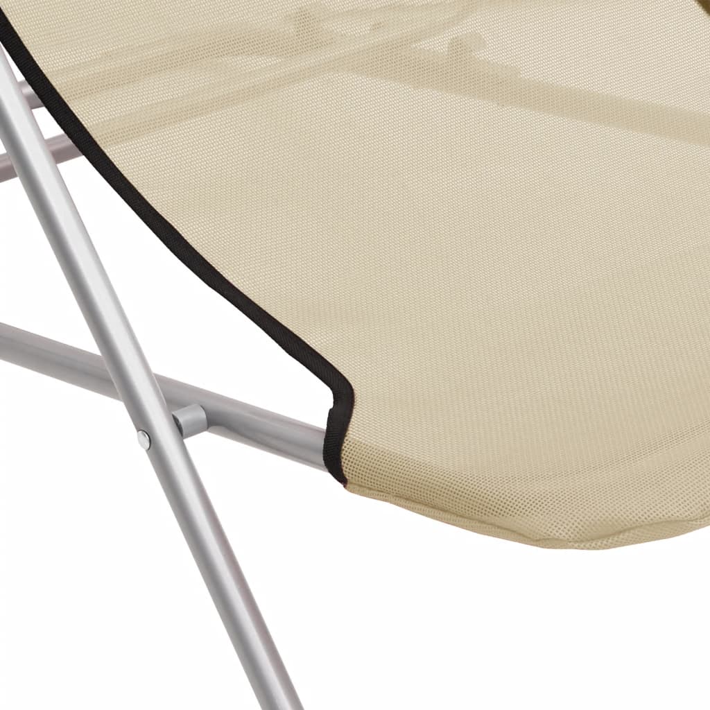 Chaises de plage 2 pcs textilène et acier thermolaqué