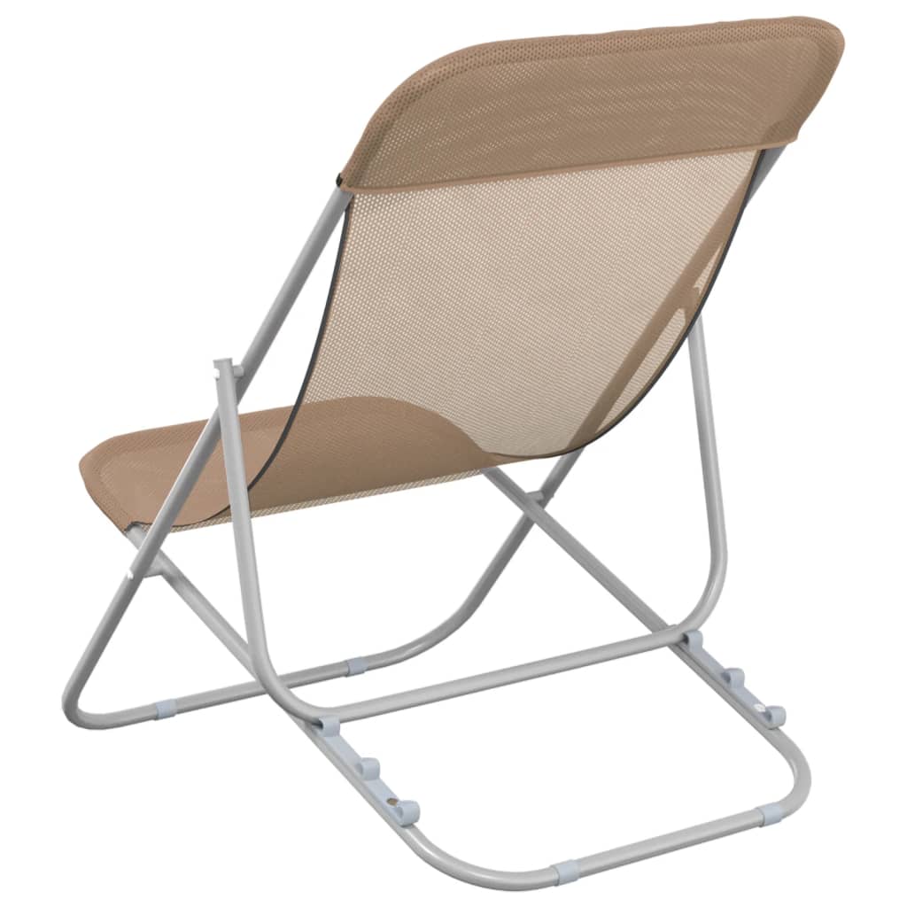 Chaises de plage 2 pcs textilène et acier thermolaqué