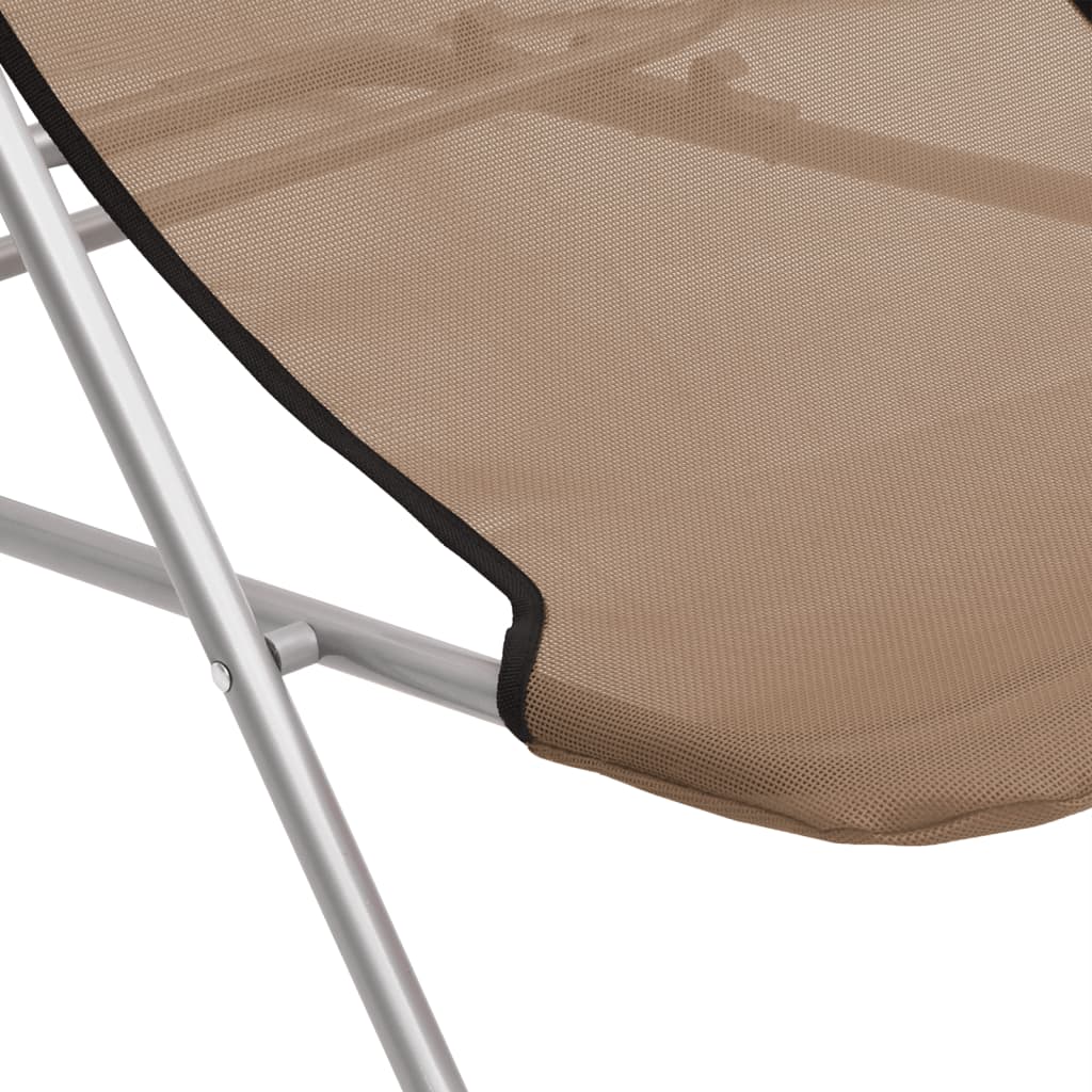 Chaises de plage 2 pcs textilène et acier thermolaqué