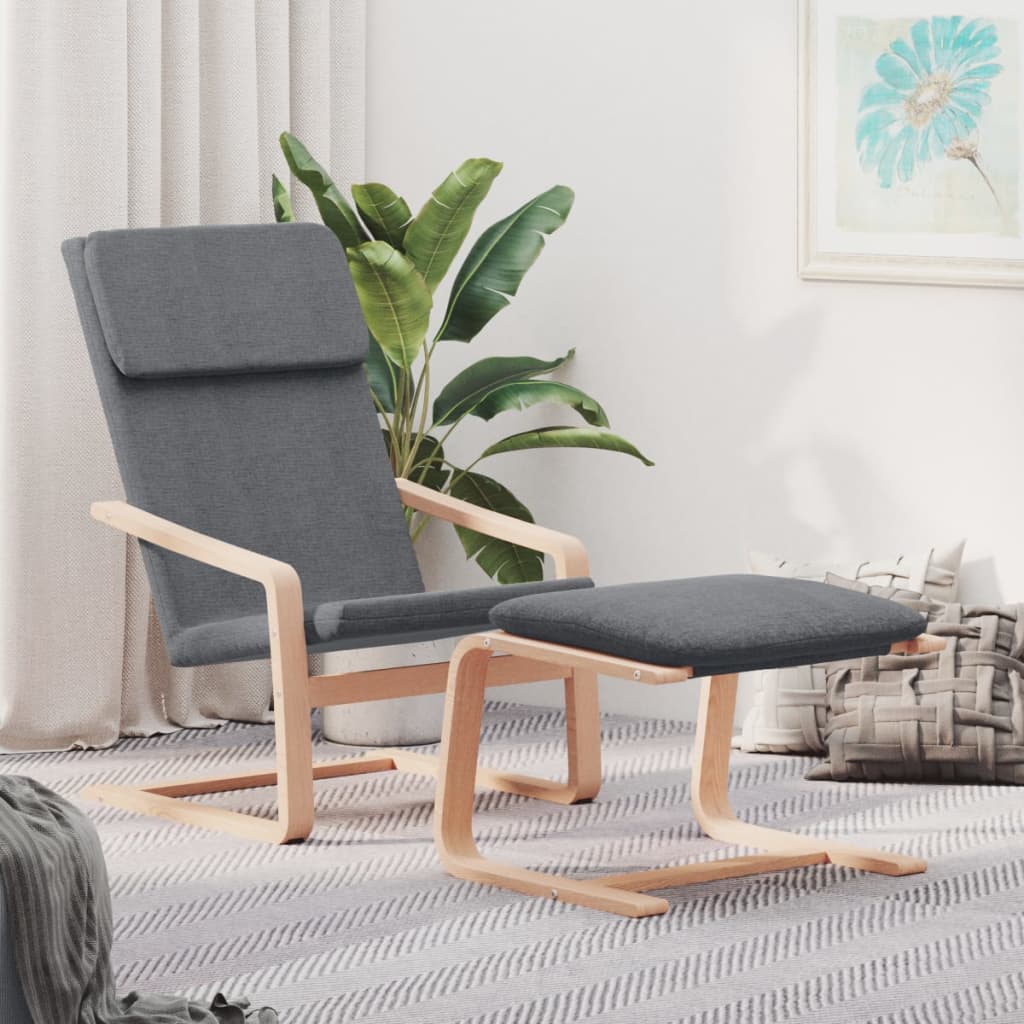 Fauteuil de relaxation avec repose-pieds en tissu couleur crème