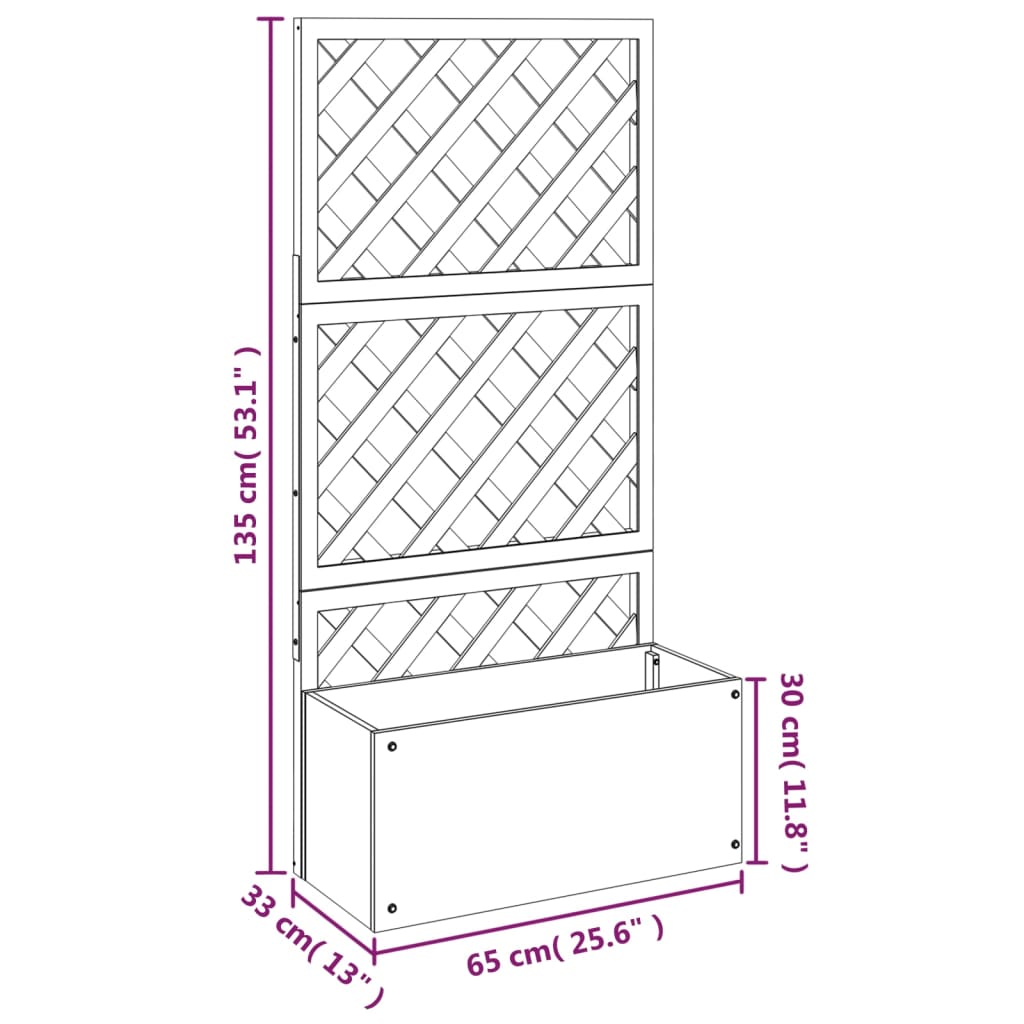 Latwerkplantenbak 65x30x135 cm HKC