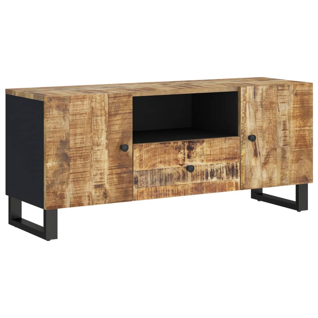 Meuble TV 105x33,5x46 cm en bois d'acacia massif et dérivé du bois