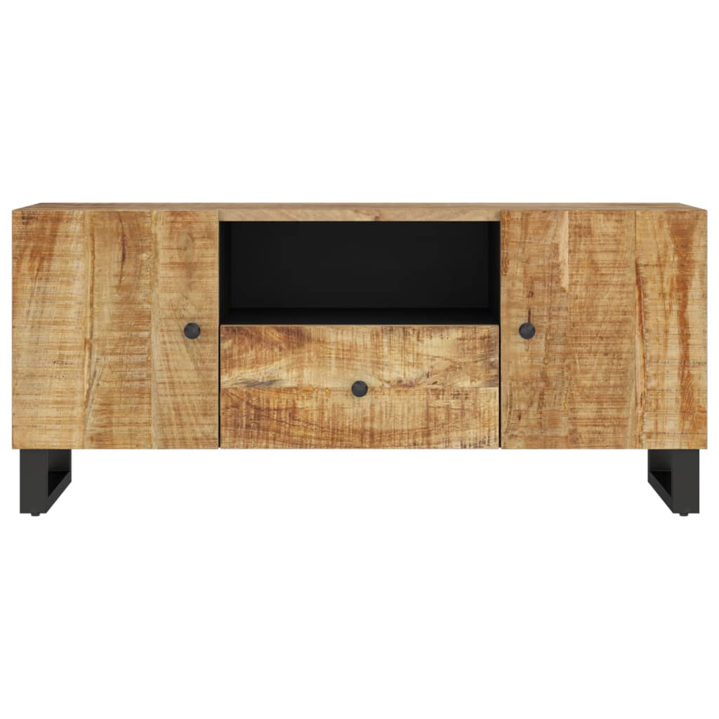 Meuble TV 105x33,5x46 cm en bois d'acacia massif et dérivé du bois