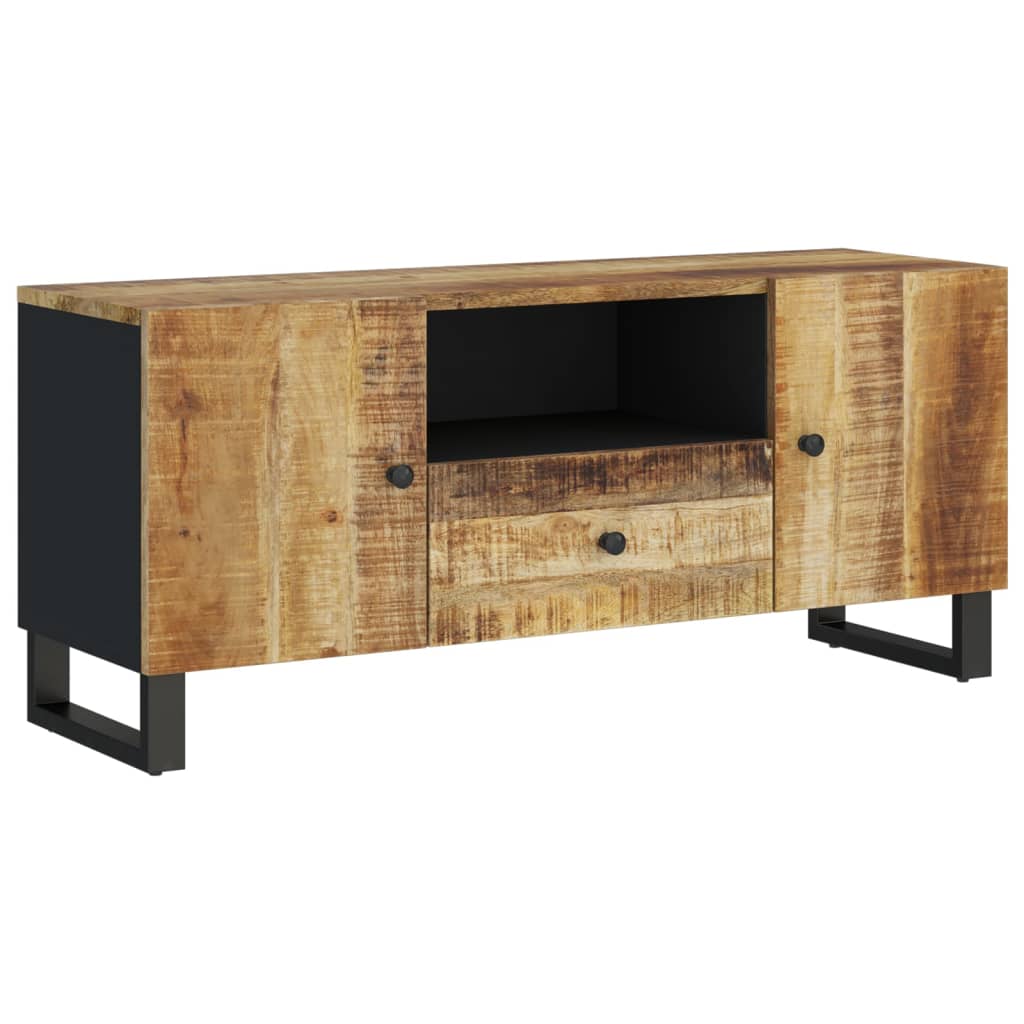 Meuble TV 105x33,5x46 cm en bois d'acacia massif et dérivé du bois