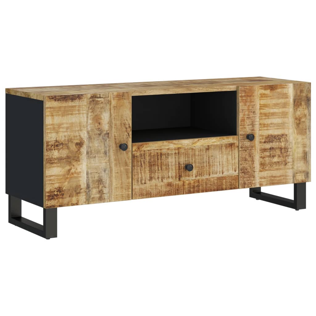 Meuble TV 105x33,5x46 cm en bois d'acacia massif et dérivé du bois