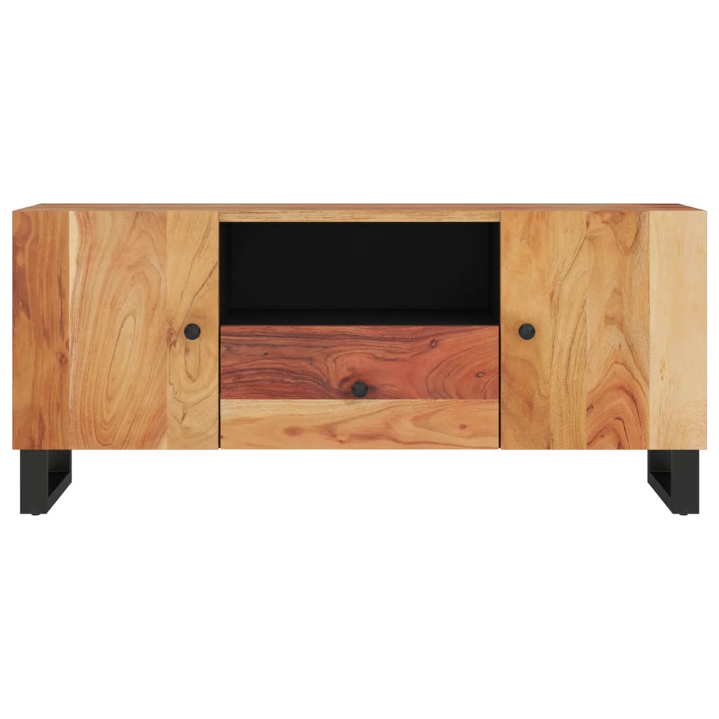 Meuble TV 105x33,5x46 cm en bois d'acacia massif et dérivé du bois