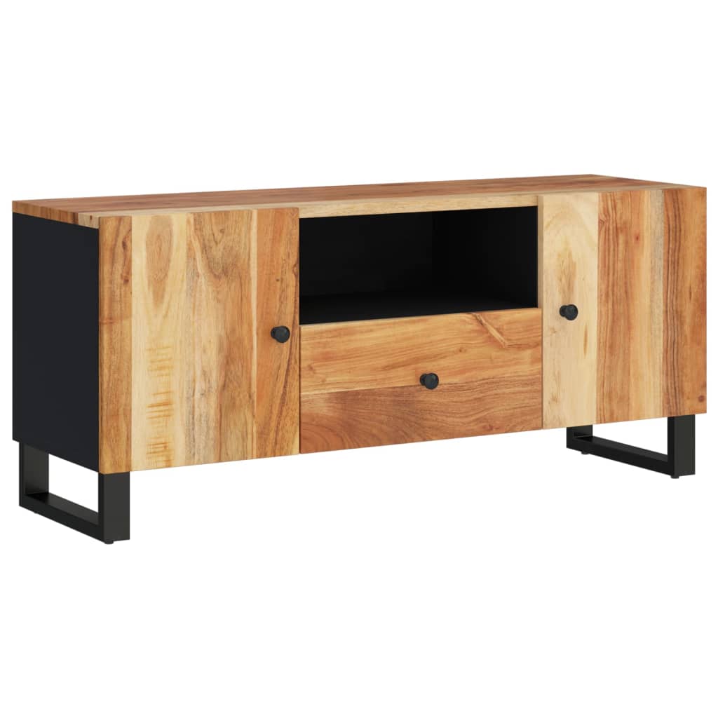 Tv-meubel 105x33,5x46 cm massief acaciahout en bewerkt hout