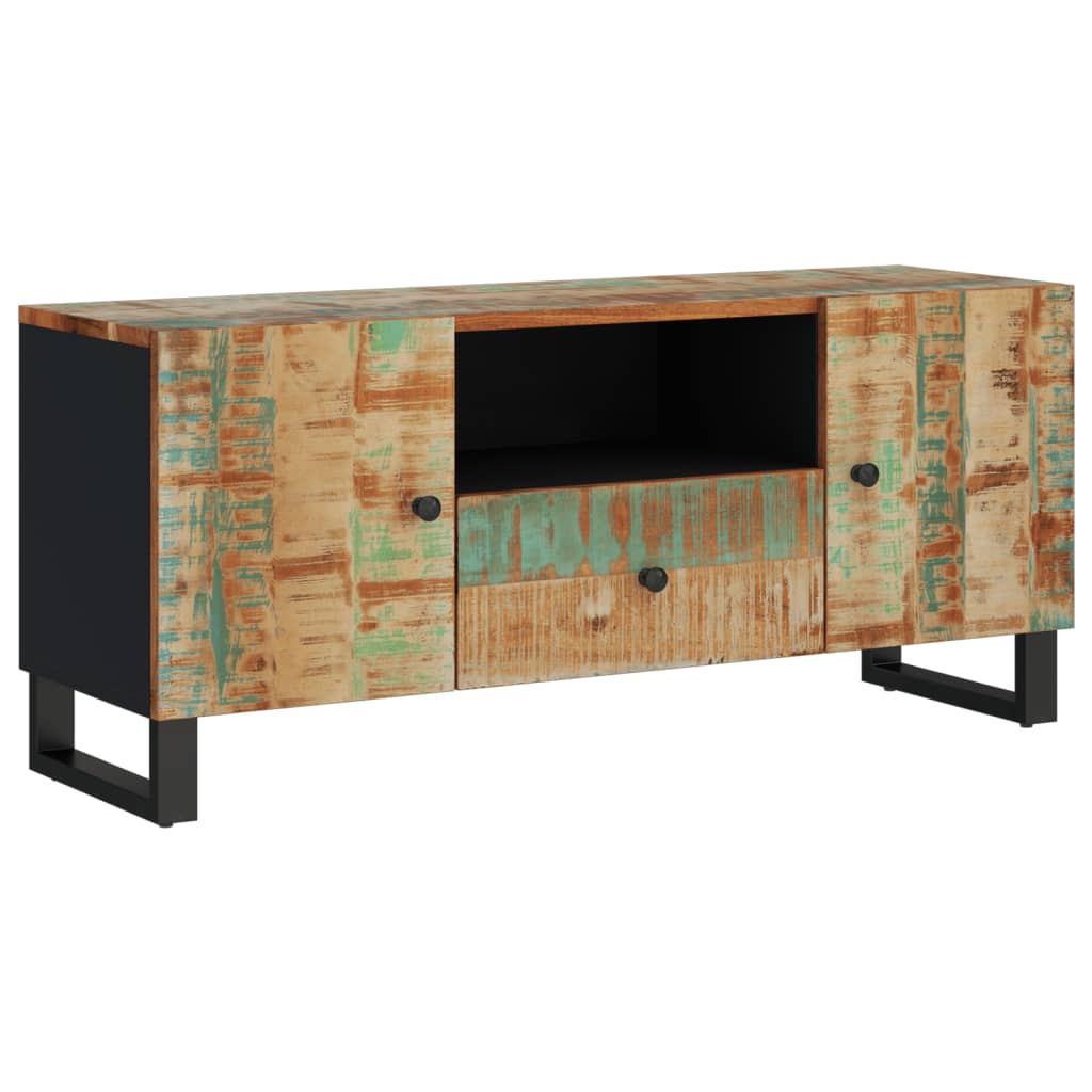 Tv-meubel 105x33,5x46 cm massief acaciahout en bewerkt hout