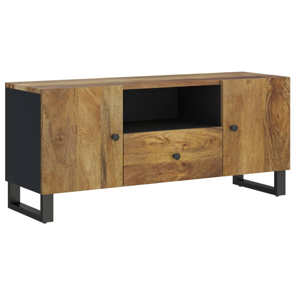 Meuble TV 105x33,5x46 cm en bois d'acacia massif et dérivé du bois