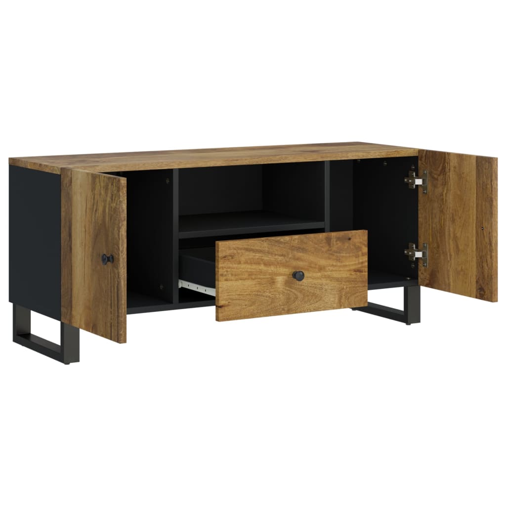 Meuble TV 105x33,5x46 cm en bois d'acacia massif et dérivé du bois