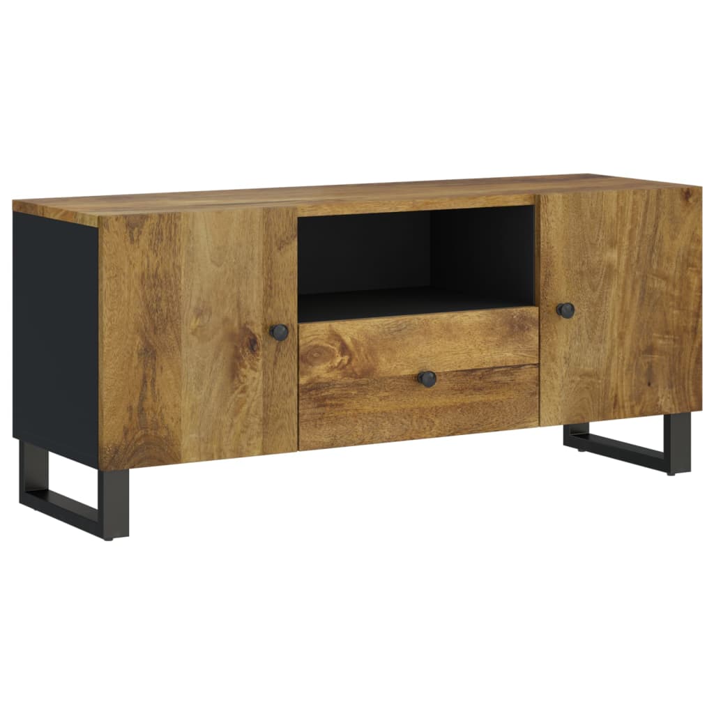 Meuble TV 105x33,5x46 cm en bois d'acacia massif et dérivé du bois