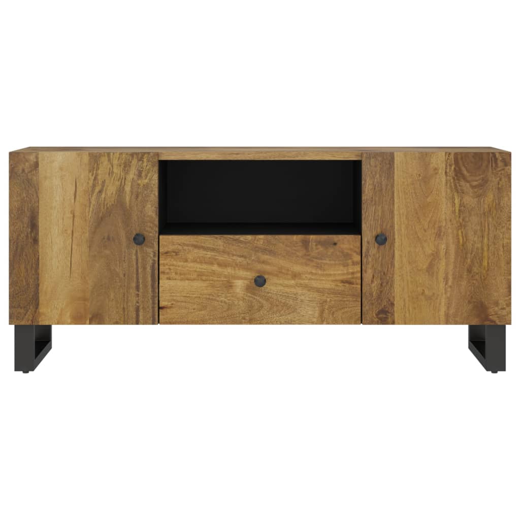 Meuble TV 105x33,5x46 cm en bois d'acacia massif et dérivé du bois