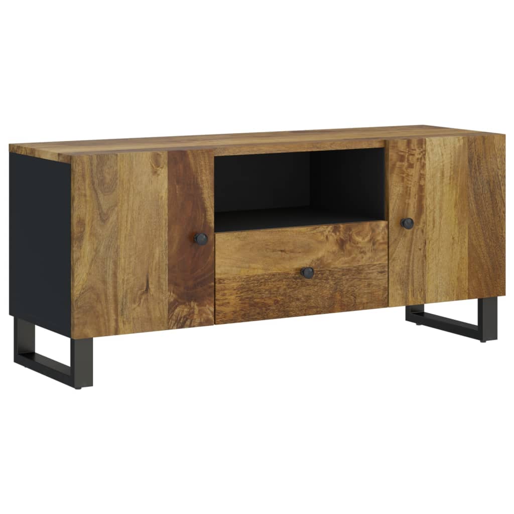 Meuble TV 105x33,5x46 cm en bois d'acacia massif et dérivé du bois