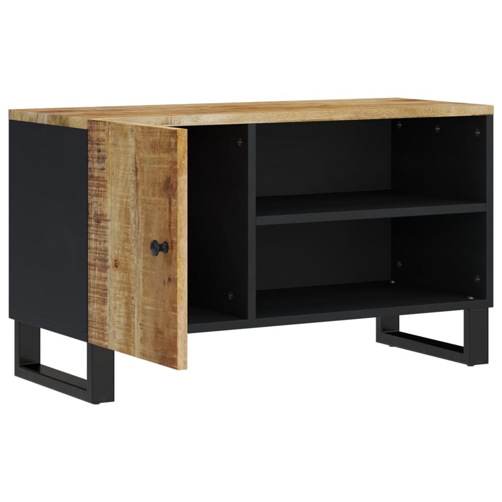 Meuble TV 80x33x46 cm en bois massif, bois recyclé et traité