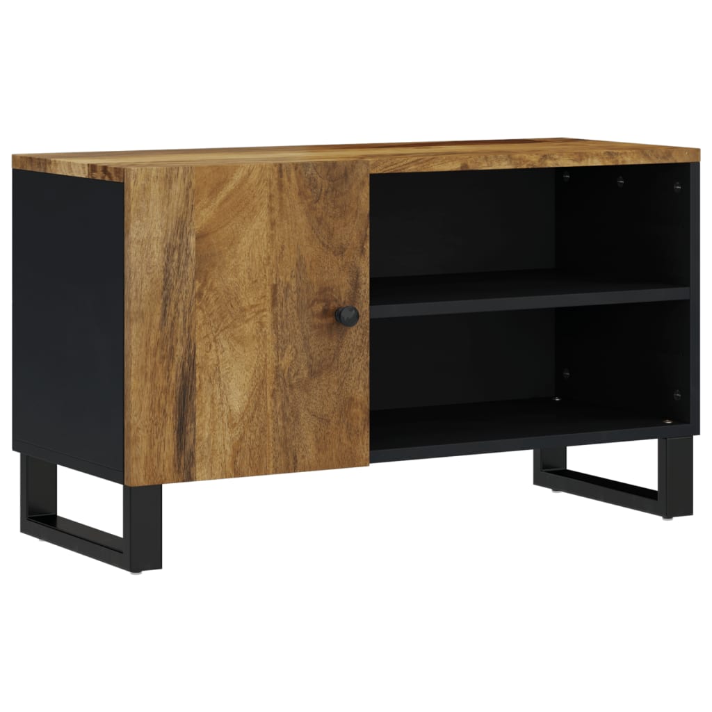 Meuble TV 80x33x46 cm en bois massif, bois recyclé et traité