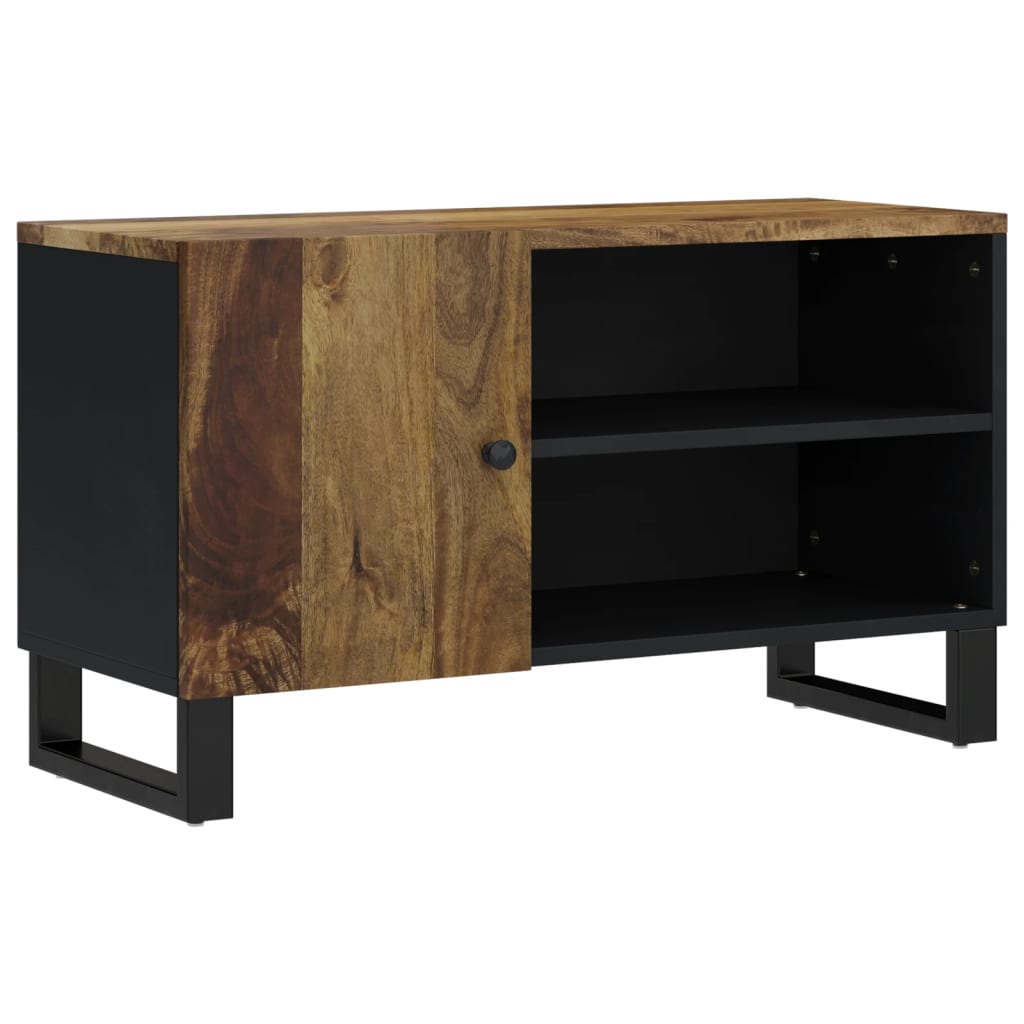 Meuble TV 80x33x46 cm en bois massif, bois recyclé et traité