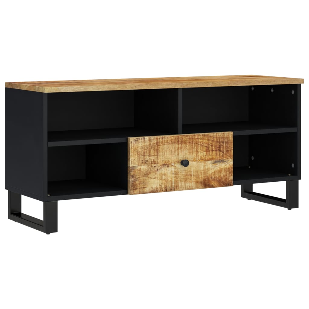 Meuble TV 100x33x46 cm en bois d'acacia massif et dérivé du bois