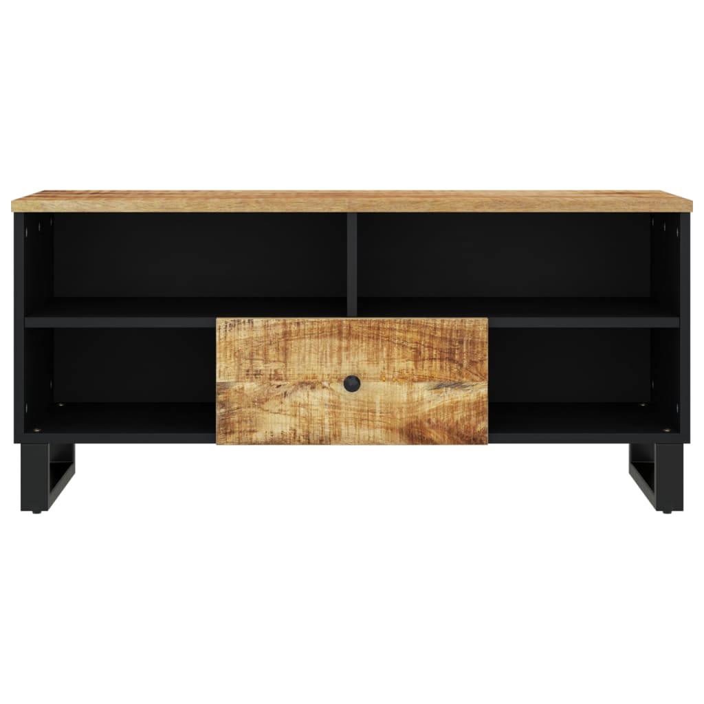 Meuble TV 100x33x46 cm en bois d'acacia massif et dérivé du bois