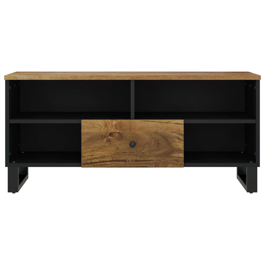 Meuble TV 100x33x46 cm en bois d'acacia massif et dérivé du bois