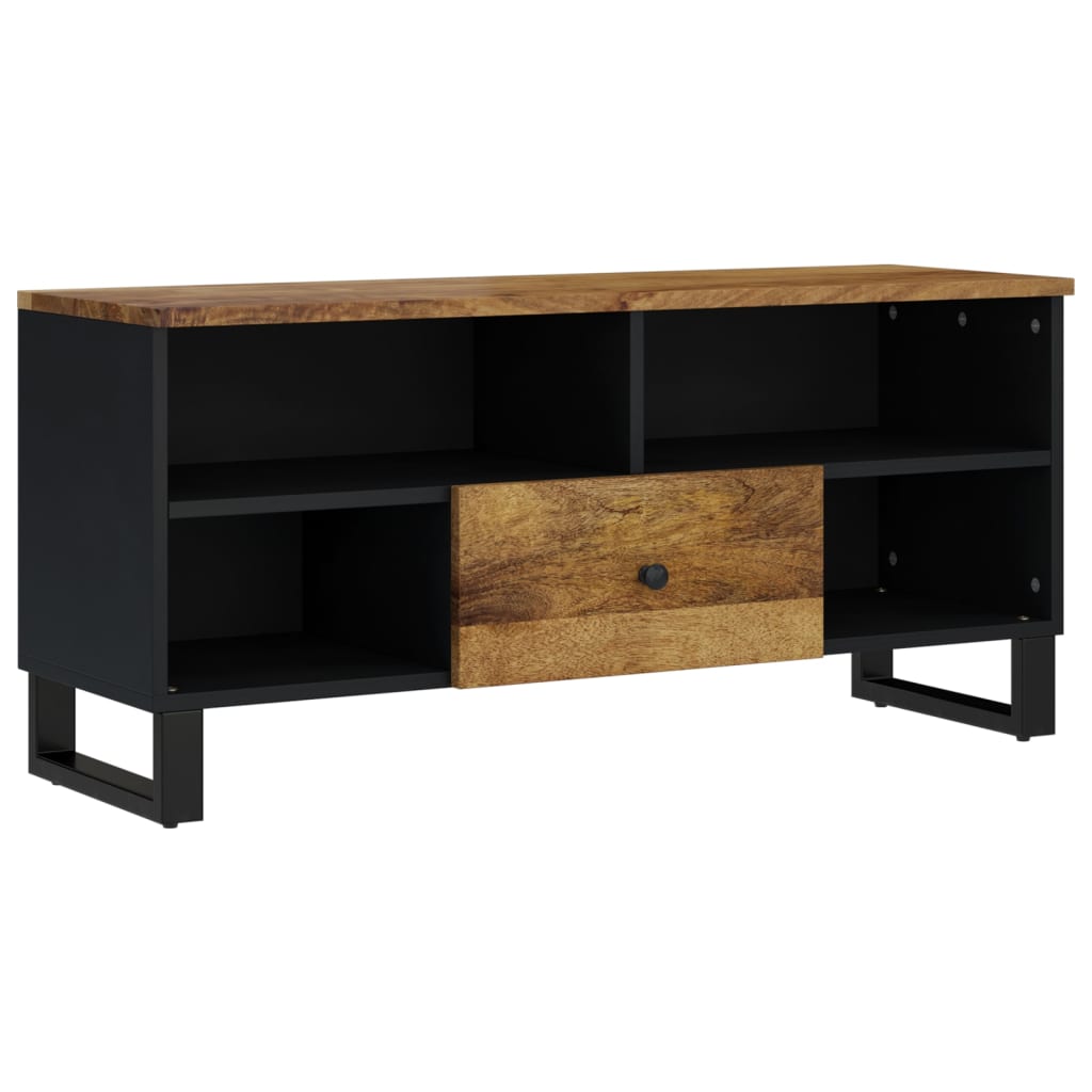 Meuble TV 100x33x46 cm en bois d'acacia massif et dérivé du bois