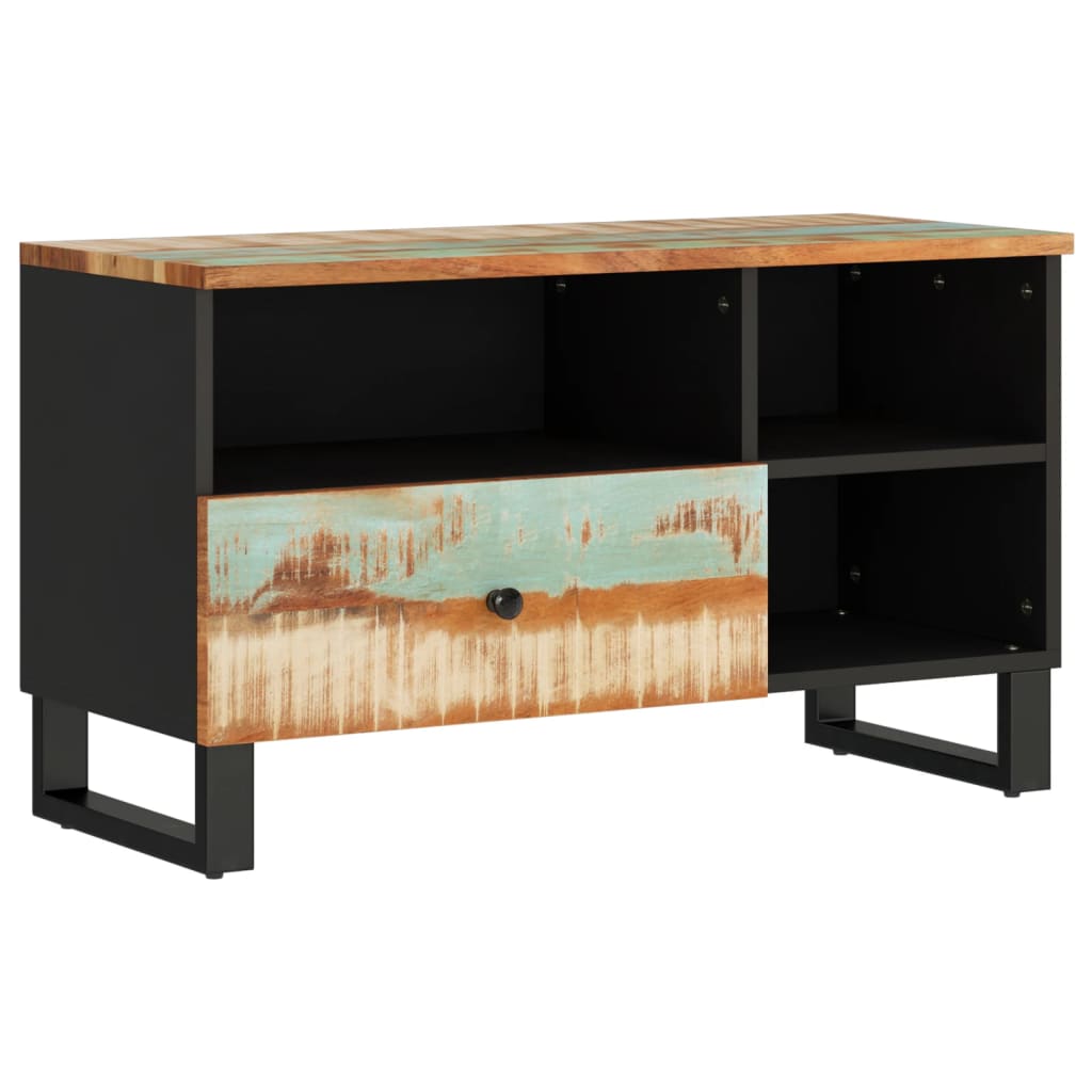 Tv-meubel 80x33x46 cm massief hergebruikt hout en bewerkt hout