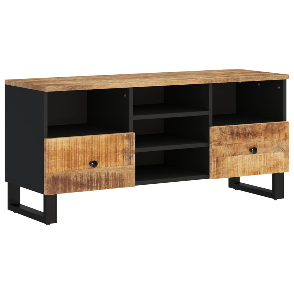 Meuble TV 100x33x46 cm en bois d'acacia massif et dérivé du bois