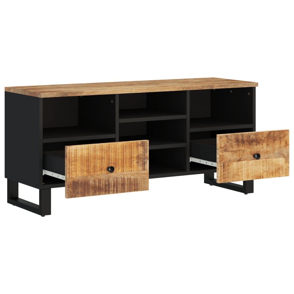 Meuble TV 100x33x46 cm en bois d'acacia massif et dérivé du bois